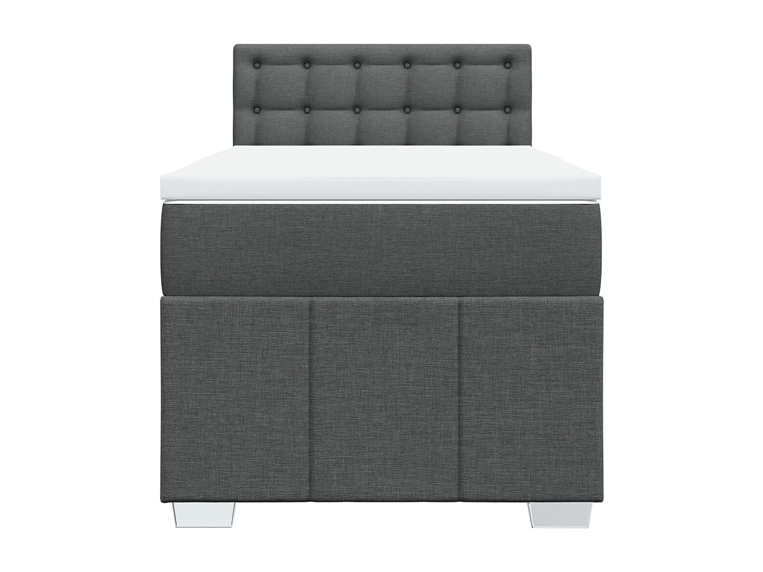 Sommier à lattes de lit et matelas Gris foncé 90x190 cm Tissu