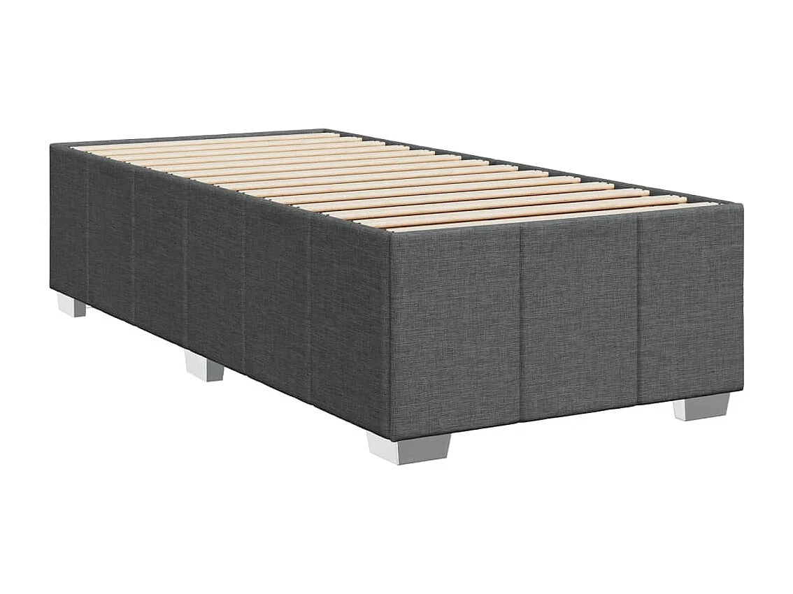 Sommier à lattes de lit et matelas Gris foncé 90x190 cm Tissu