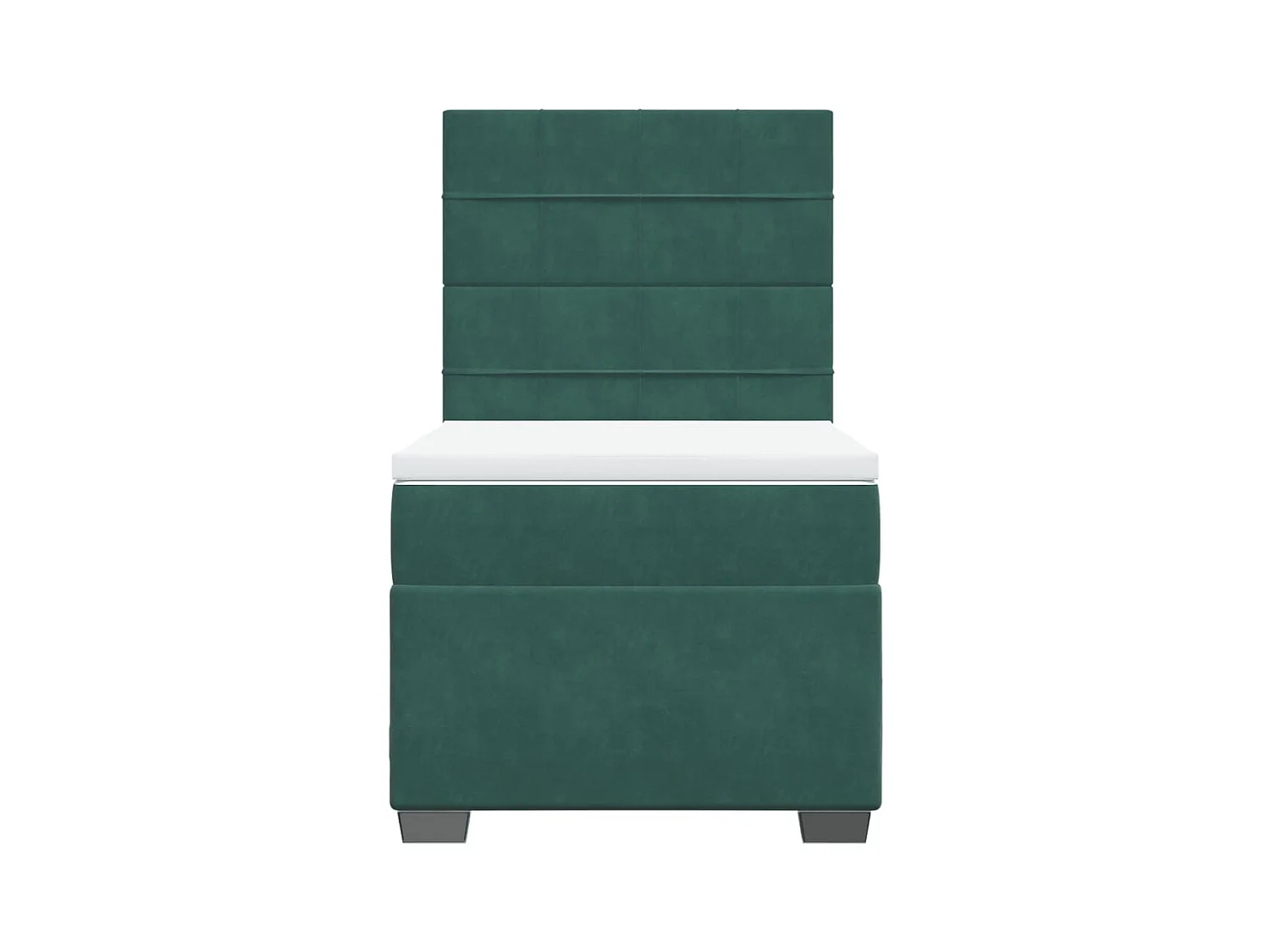 Boxspring met matras fluweel donkergroen 90x200 cm