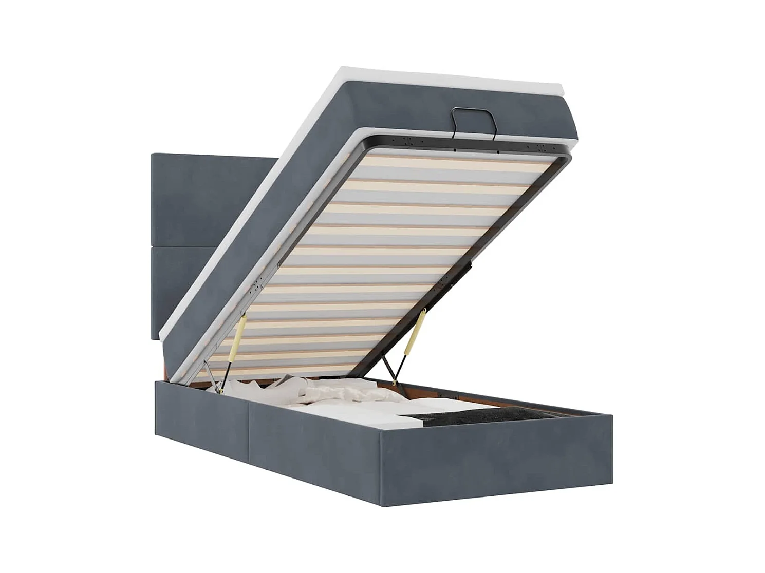 Ottoman bed met matrassen en LED's 100x200cm fluweel