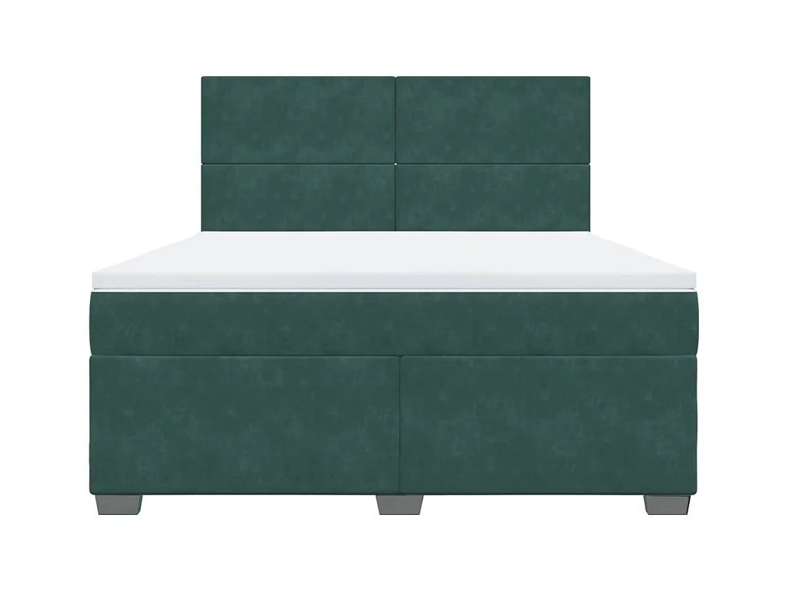 Boxspringbett mit Matratze Dunkelgrün 180x200 cm Samt