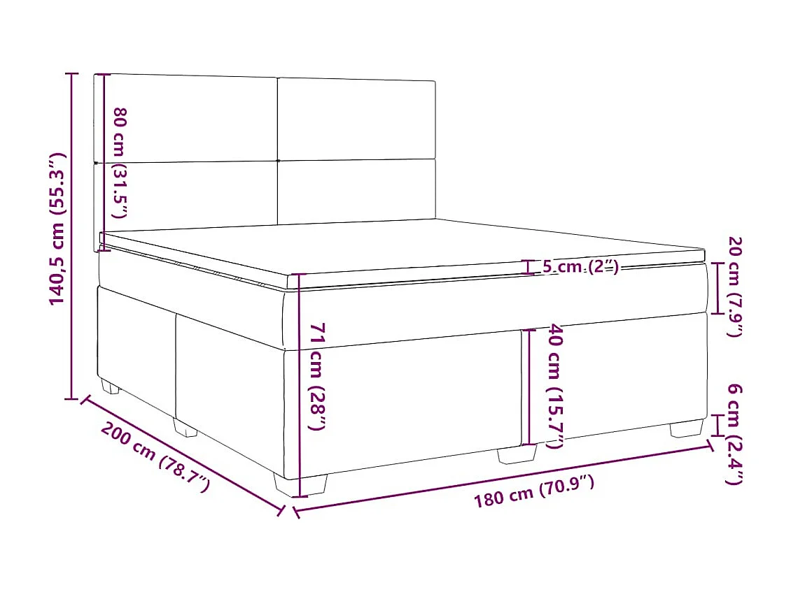 Boxspring met matras fluweel donkergroen 180x200 cm
