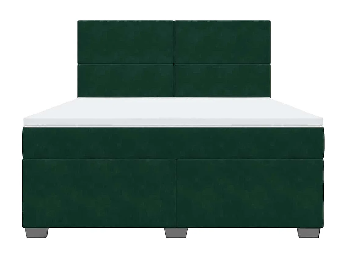 Boxspring met matras fluweel donkergroen 180x200 cm