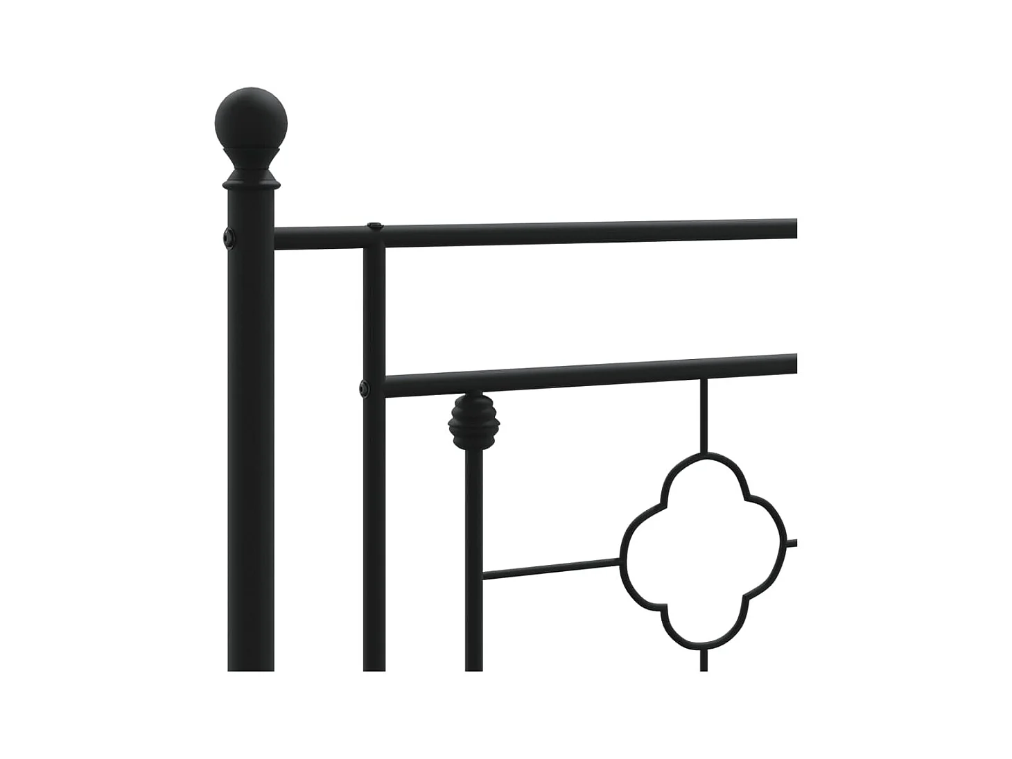 Cadre de lit métal sans matelas et tête de lit noir 160x200 cm