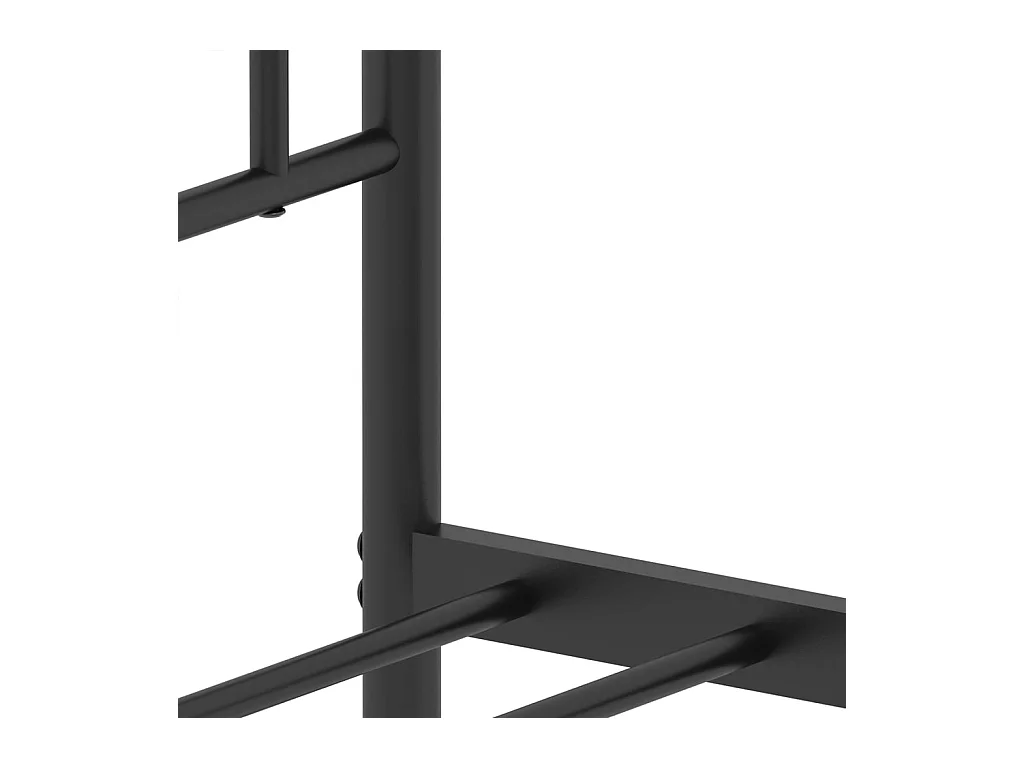 Cadre de lit métal sans matelas et tête de lit noir 160x200 cm