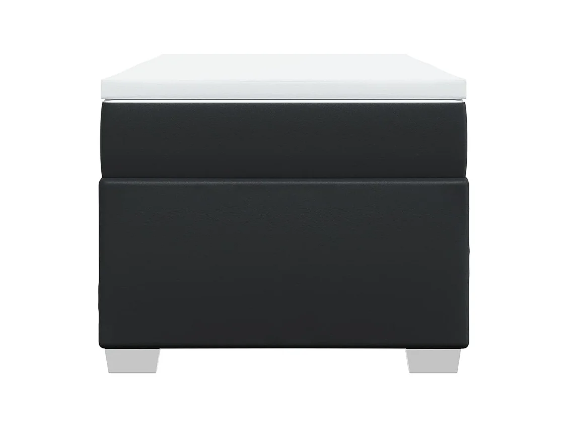 Sommier à lattes de lit avec matelas Noir 90x190 cm Similicuir