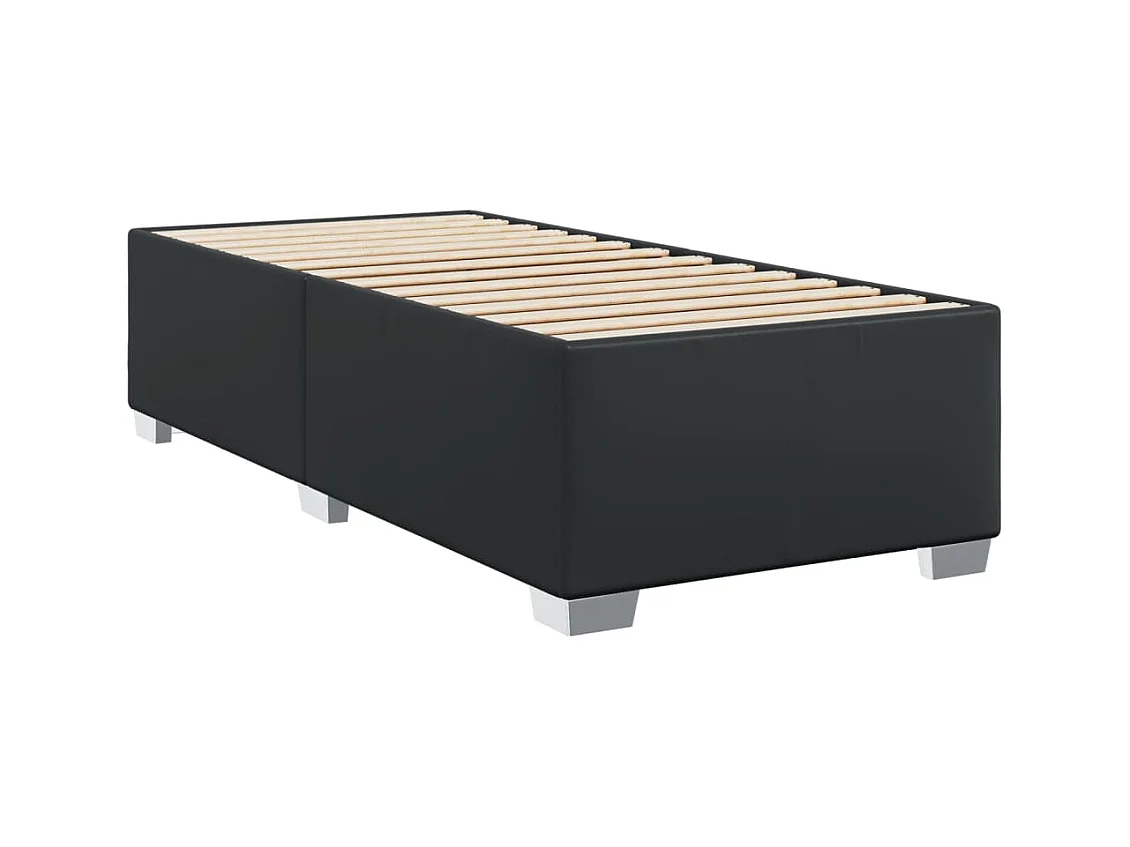 Giroletto a Molle con Materasso Nero 90x190 cm in Similpelle