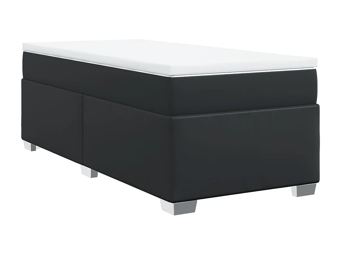 Boxspringbett mit Matratze Schwarz 90x190 cm Kunstleder