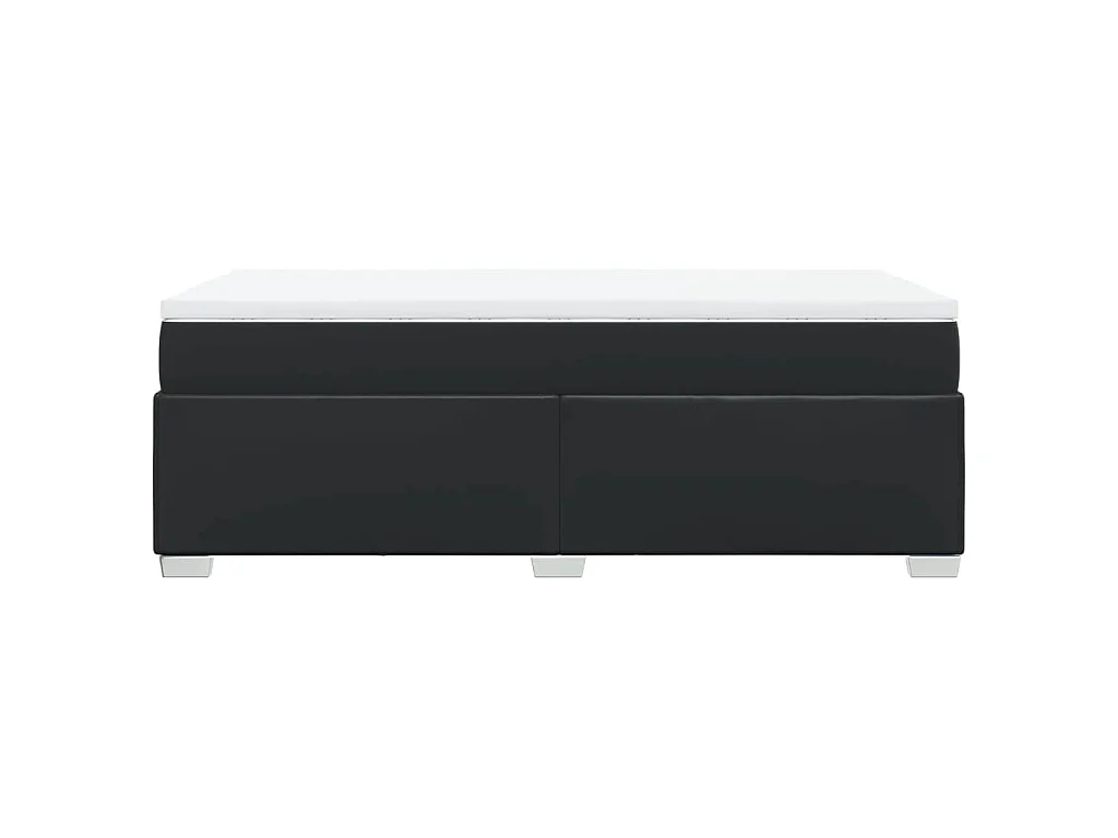 Boxspring met matras kunstleer zwart 90x190 cm