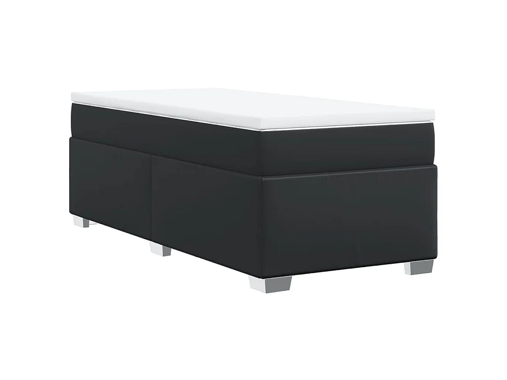 Boxspring met matras kunstleer zwart 90x190 cm
