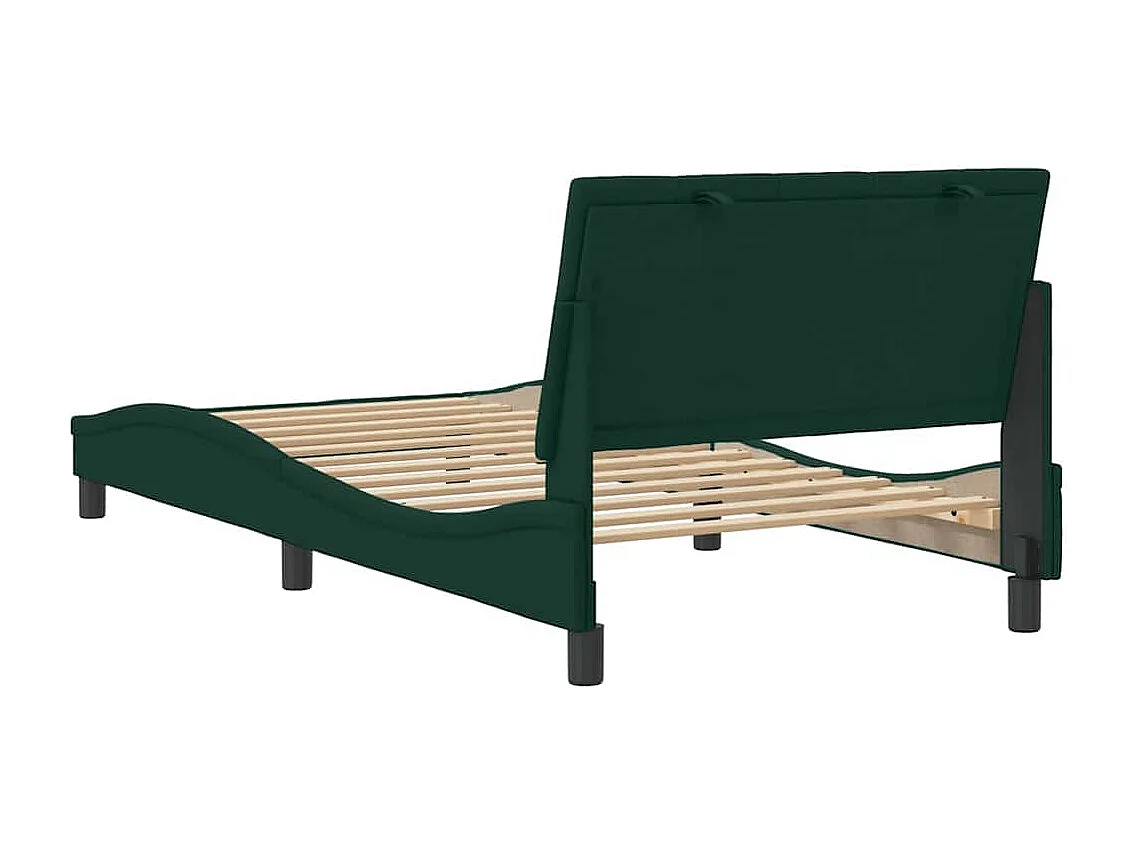 Bedframe zonder matras "Hanko" 100x200 cm fluweel donkergroen