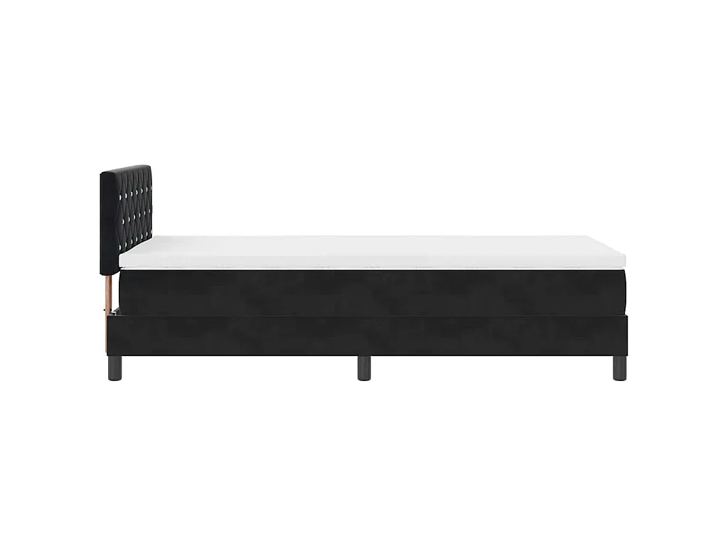 Boxspringbett mit Matratze Schwarz 90 x 190 cm Samt