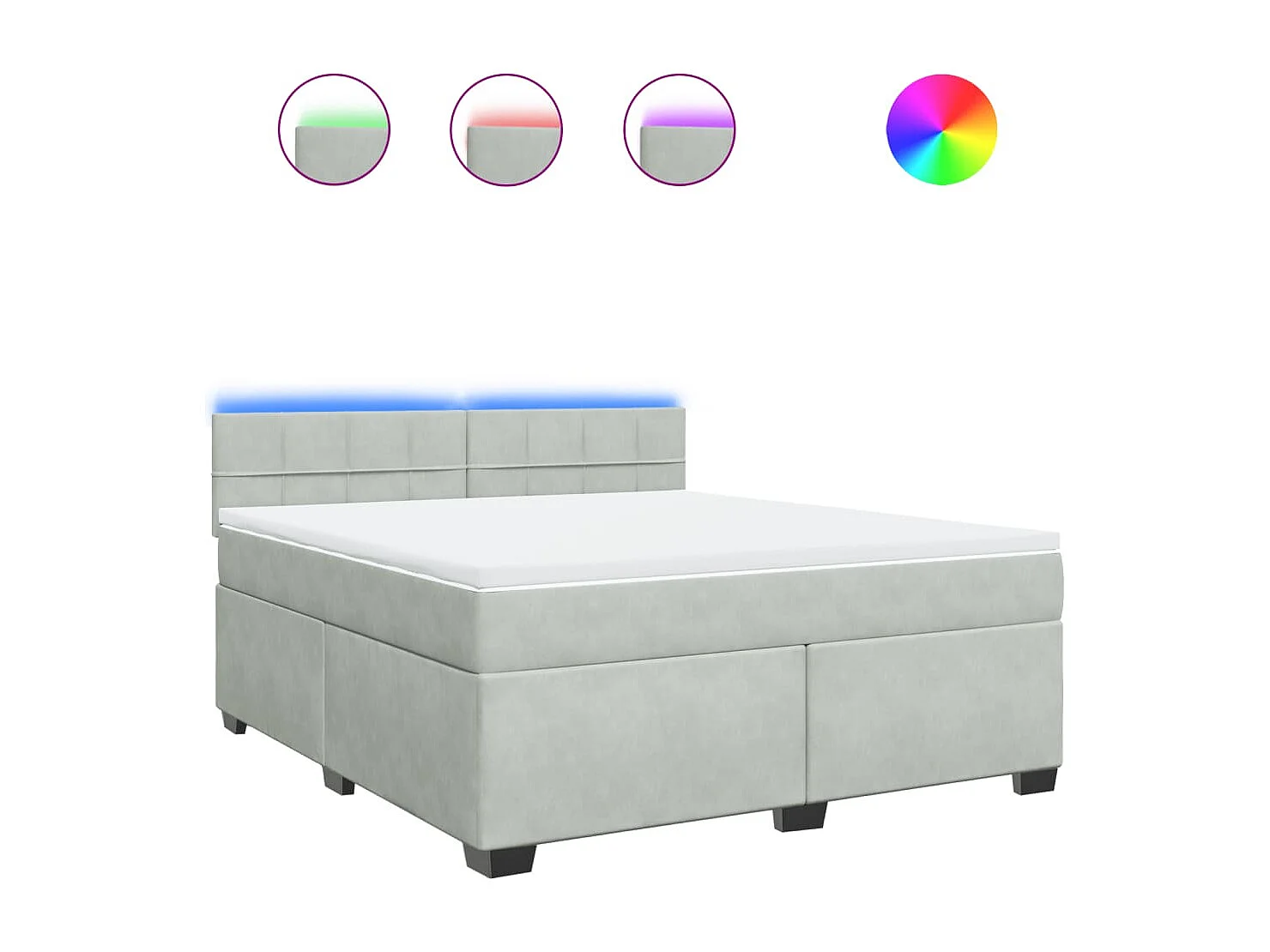 Boxspringbett mit Matratze Hellgrau 180x200 cm Samt