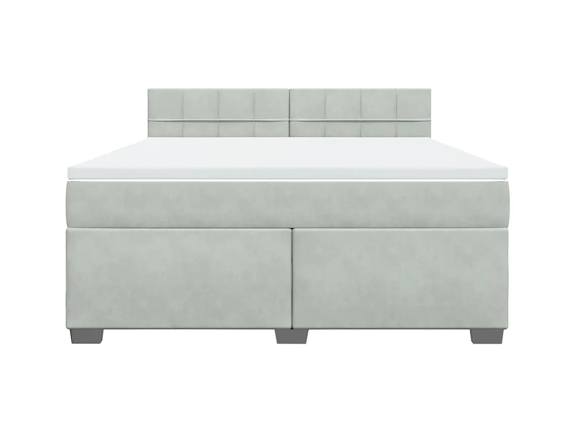 Boxspringbett mit Matratze Hellgrau 180x200 cm Samt