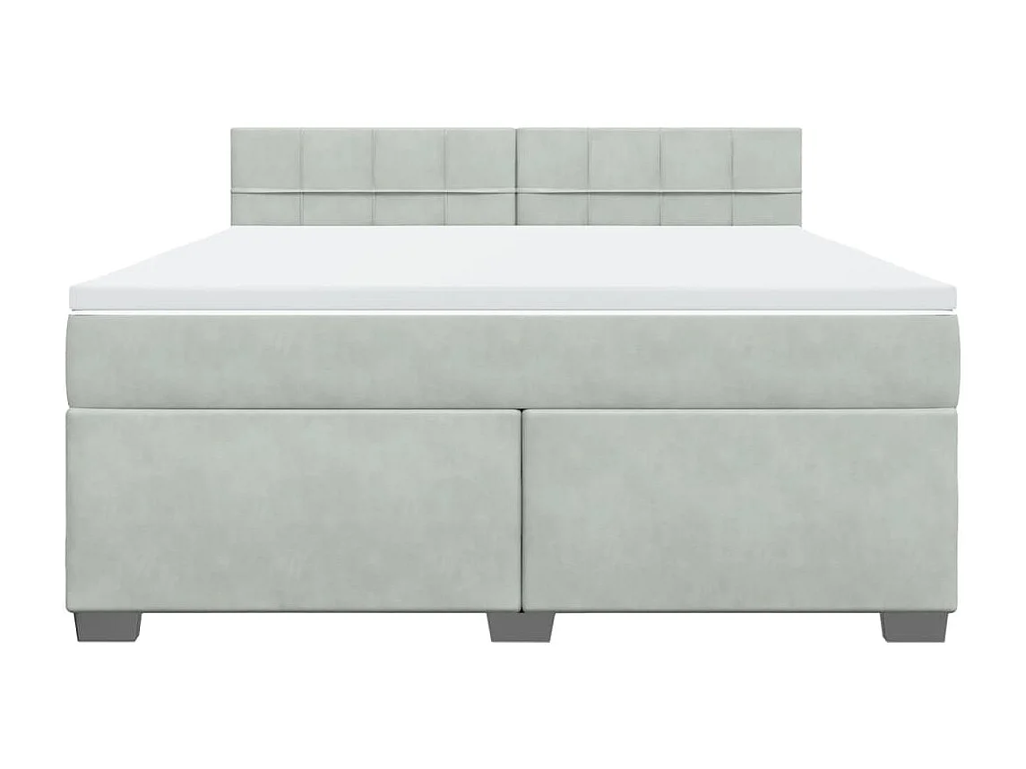 Boxspringbett mit Matratze Hellgrau 180x200 cm Samt