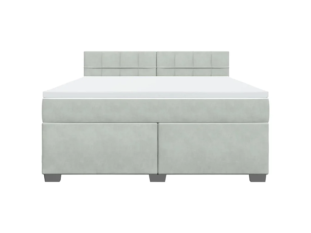 Boxspringbett mit Matratze Hellgrau 180x200 cm Samt