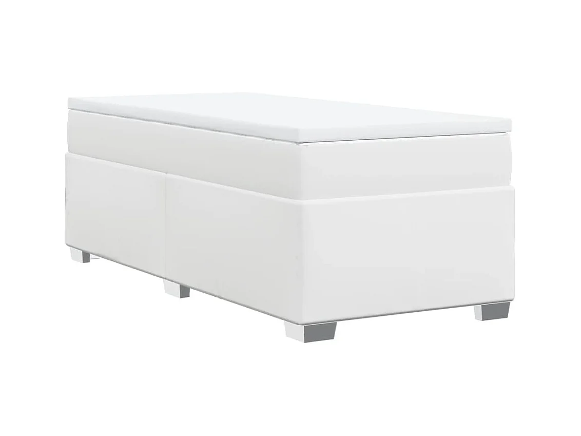 Boxspring met matras kunstleer wit 100x200 cm