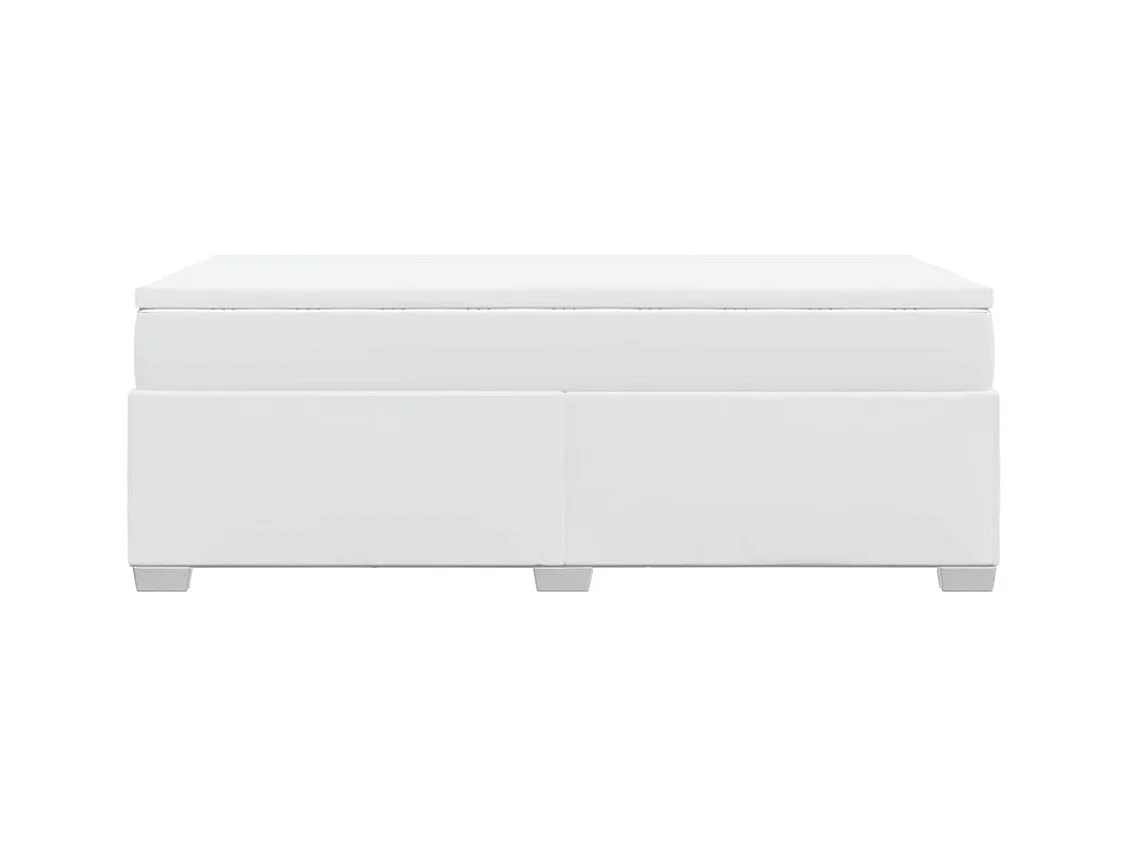 Boxspring met matras kunstleer wit 100x200 cm