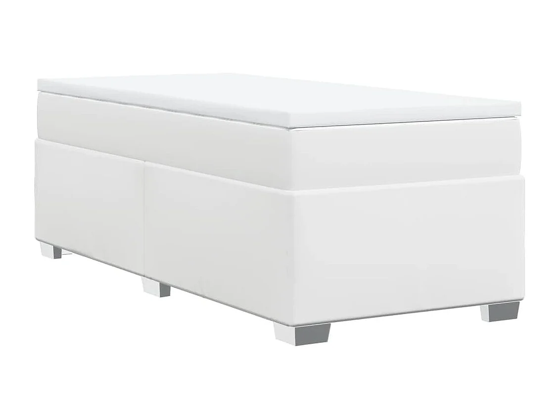 Giroletto a Molle con Materasso Bianco 100x200 cm in Similpelle