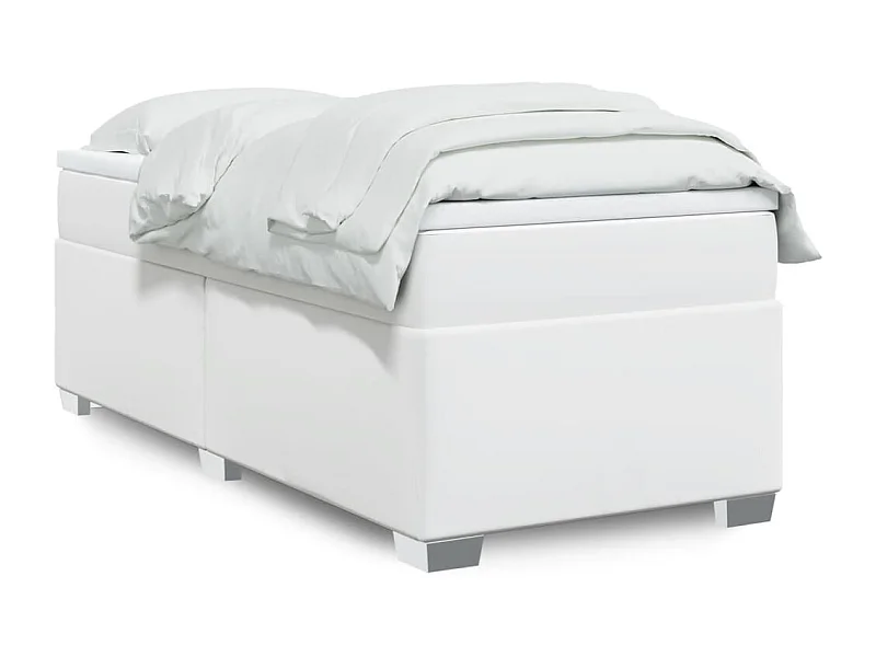Boxspring met matras kunstleer wit 100x200 cm