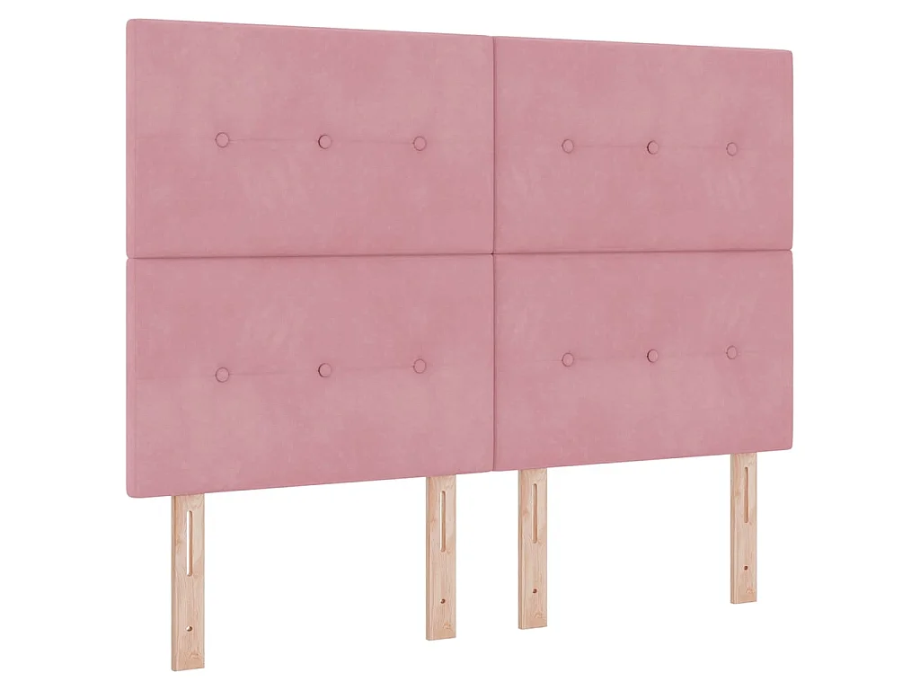 Boxspringbett mit Kissen mit Kopfteil Rosa 200 x 140 cm Samt