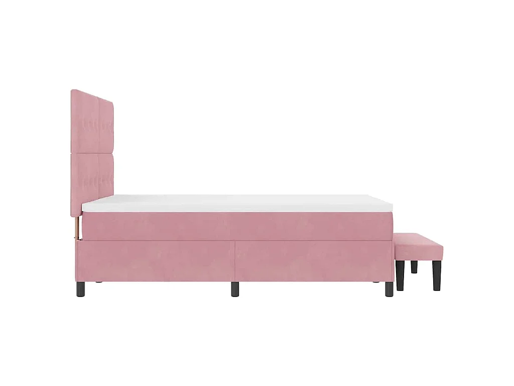 Boxspringbett mit Kissen mit Kopfteil Rosa 200 x 140 cm Samt