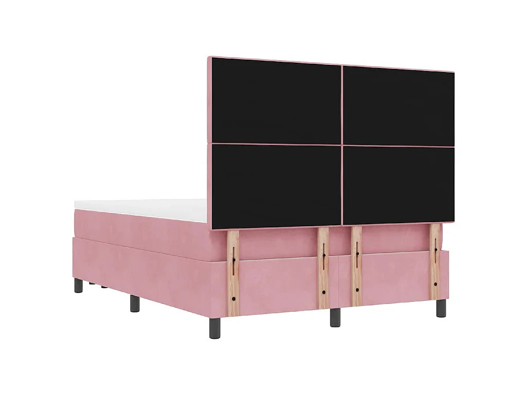 Boxspringbett mit Kissen mit Kopfteil Rosa 200 x 140 cm Samt