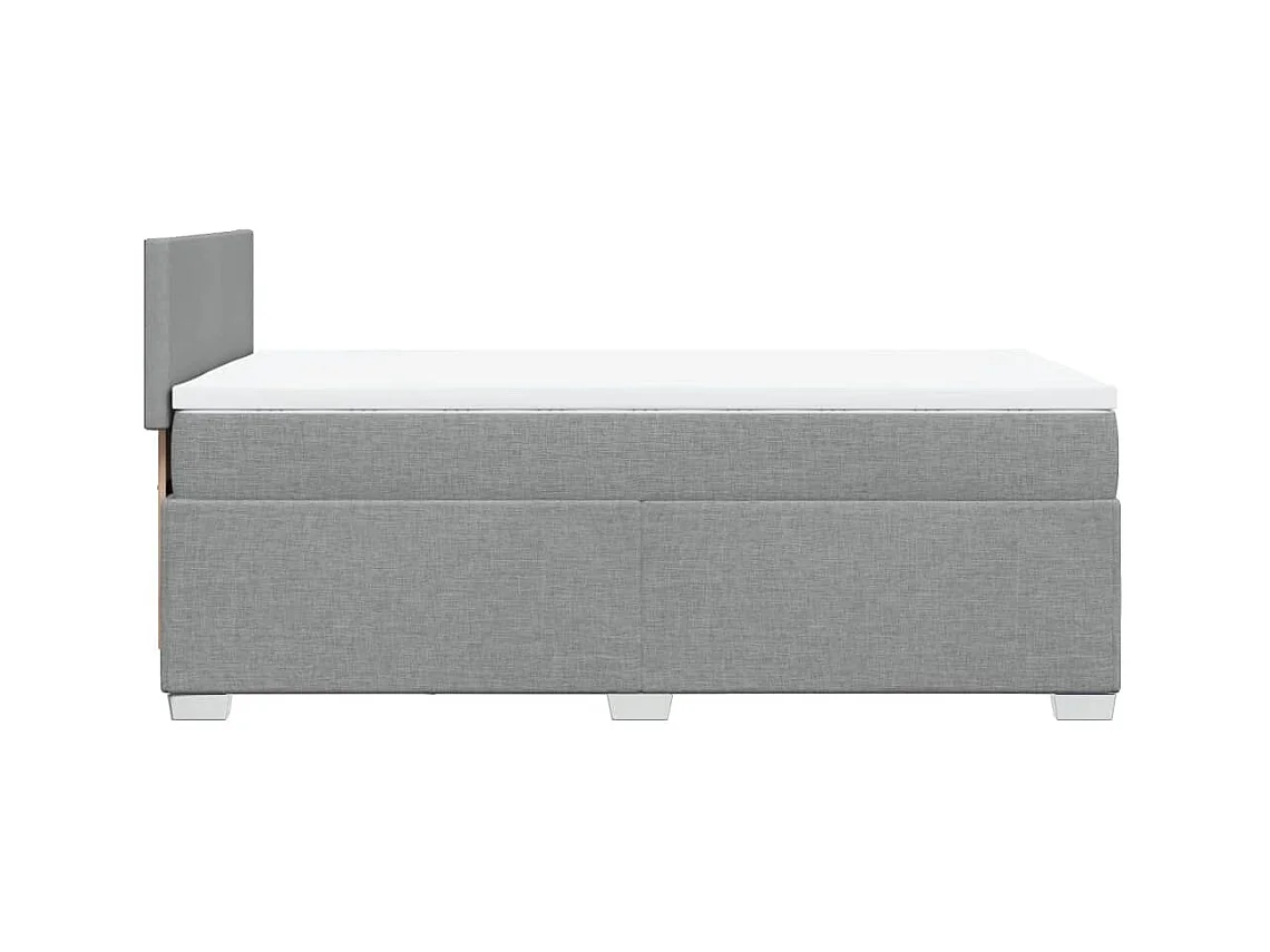 Sommier à lattes de lit avec matelas Gris clair 90x200 cm Tissu