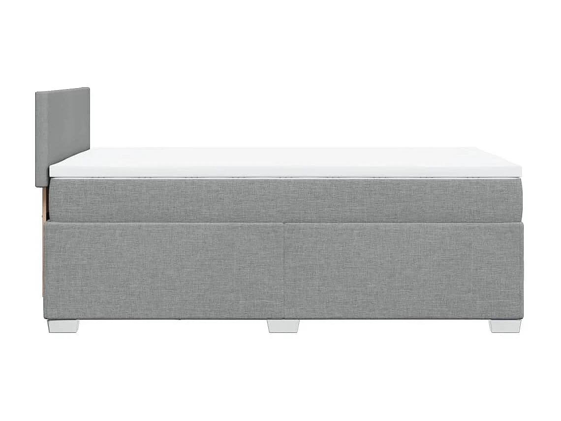 Sommier à lattes de lit avec matelas Gris clair 90x200 cm Tissu