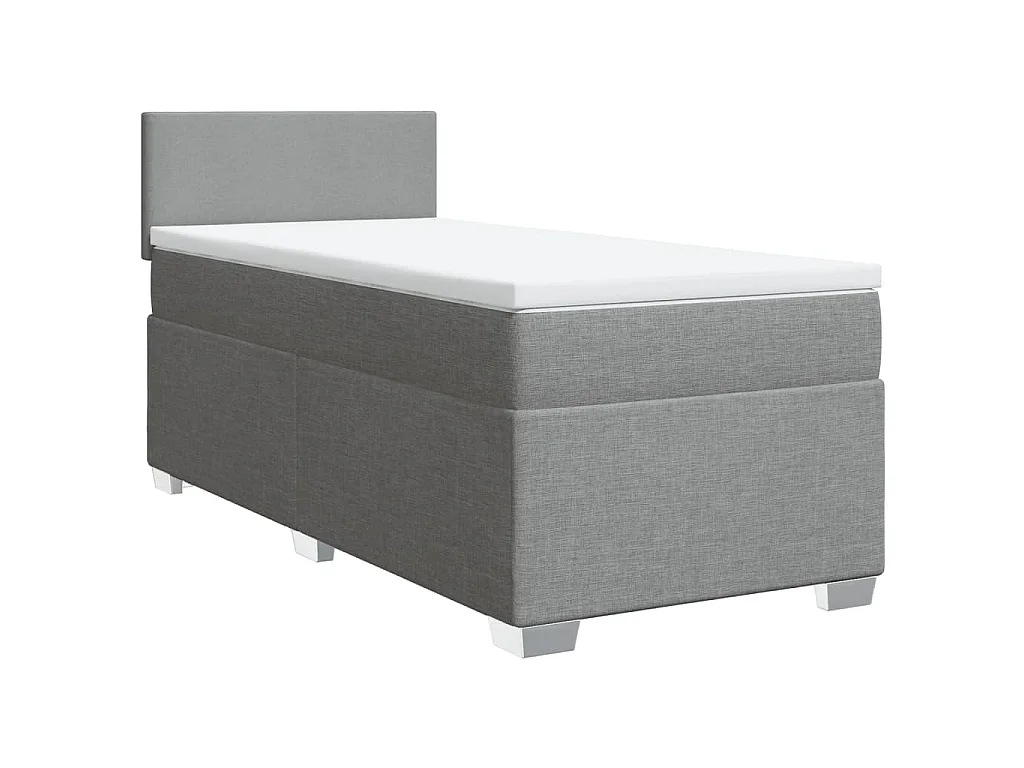 Giroletto a Molle con Materasso Grigio Chiaro 90x200 cm Tessuto