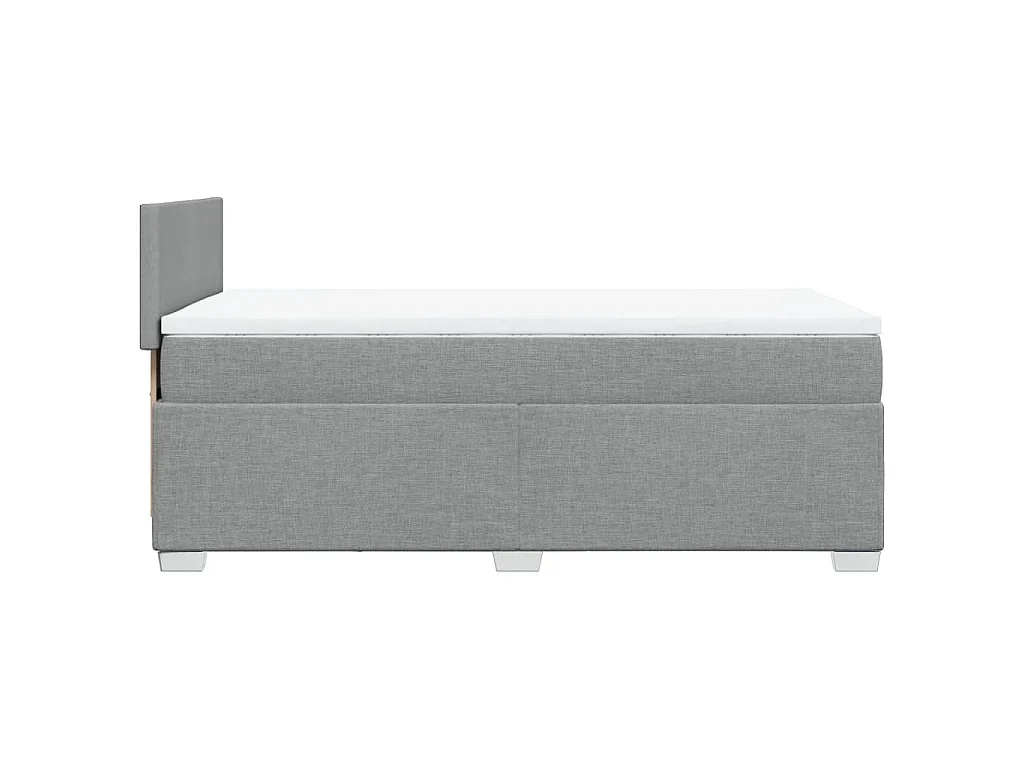Giroletto a Molle con Materasso Grigio Chiaro 90x200 cm Tessuto