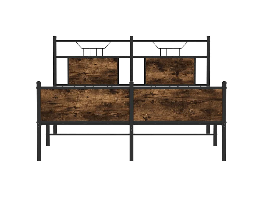 Cadre de lit sans matelas chêne fumé 140x190 cm bois ingénierie