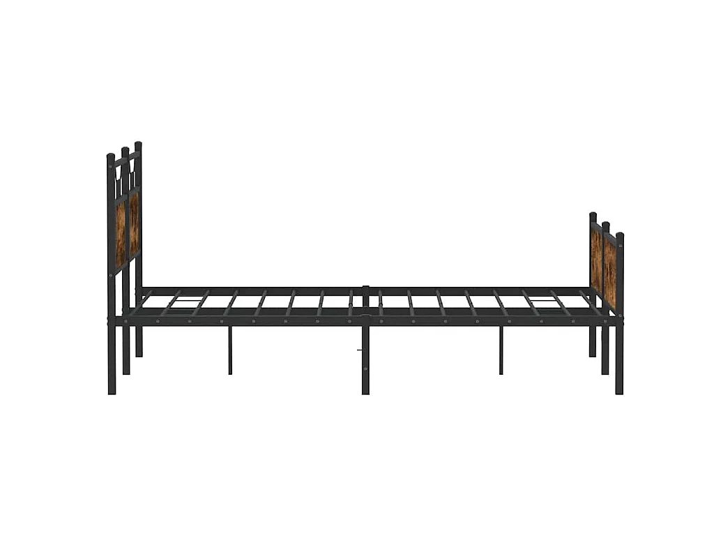 Cadre de lit sans matelas chêne fumé 140x190 cm bois ingénierie