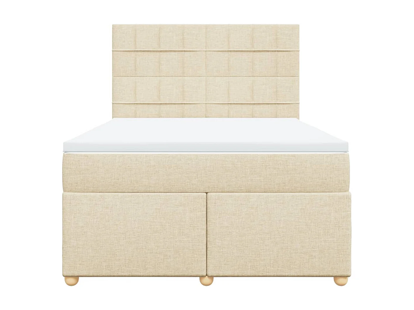 Sommier à lattes de lit avec matelas Crème 160x200 cm Tissu