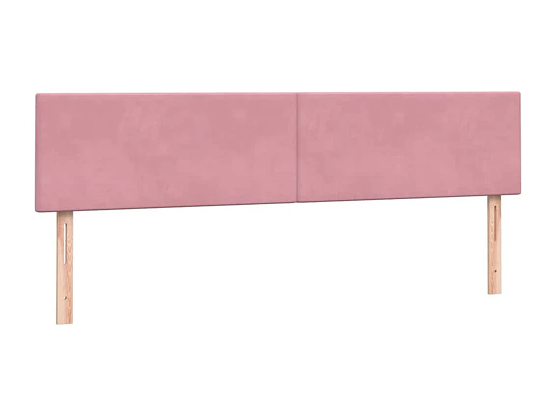 Sommier à lattes de lit avec matelas rose 180x210 cm velours