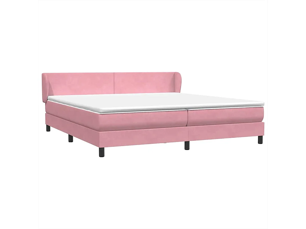 Giroletto a Molle con Materassi Rosa 180x210 cm in Velluto