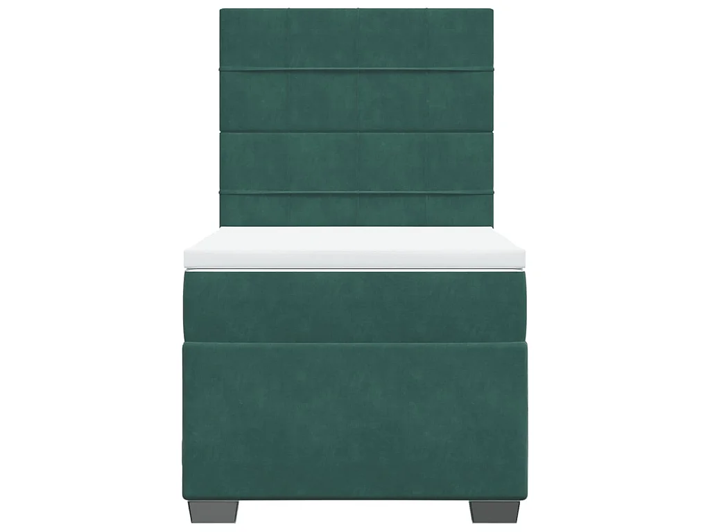 Boxspring met matras fluweel donkergroen 100x200 cm