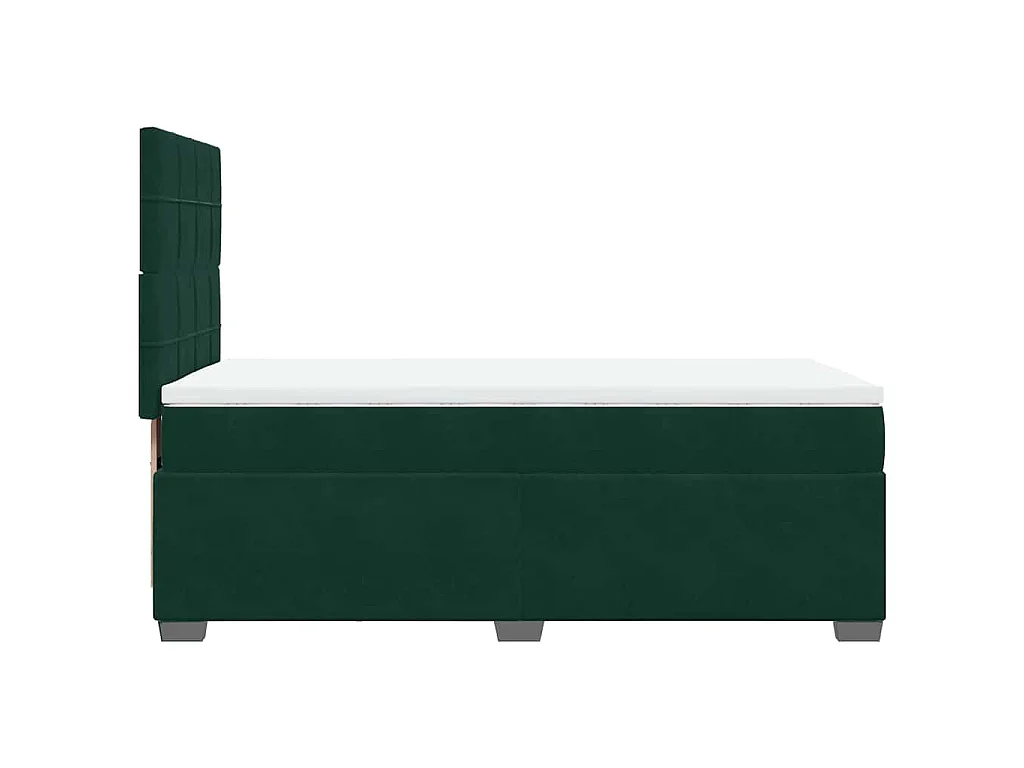 Boxspring met matras fluweel donkergroen 100x200 cm