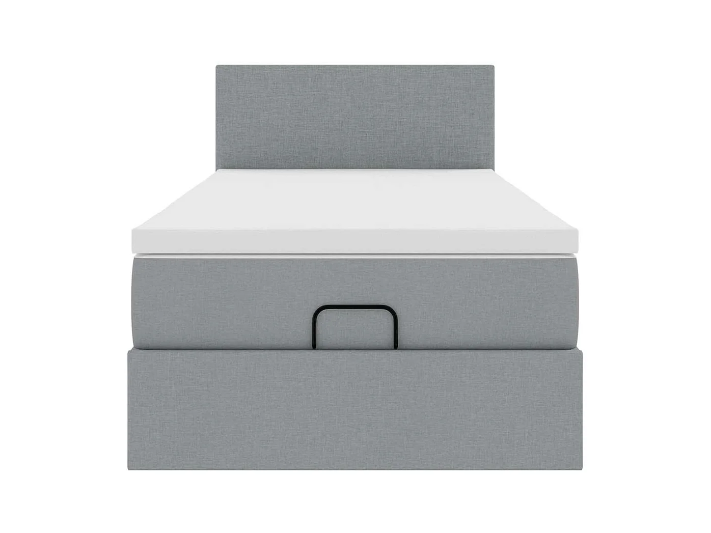 Ottoman-Bett mit Matratze Hellgrau 100x200 cm Stoff