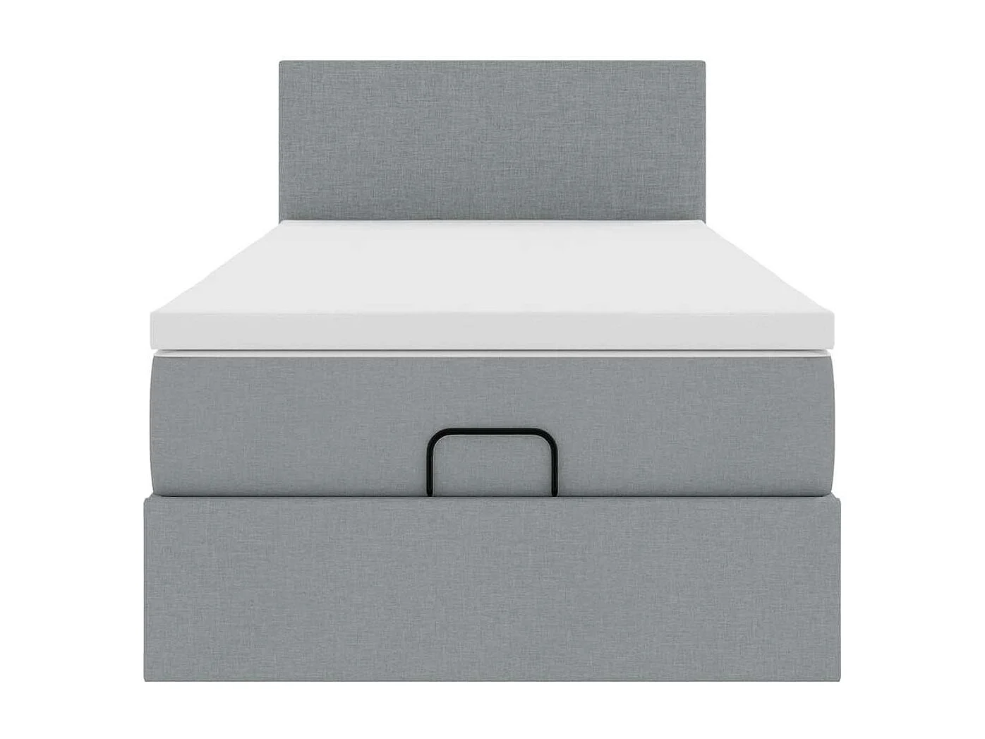 Bed met matras 100x200 cm stof lichtgrijs