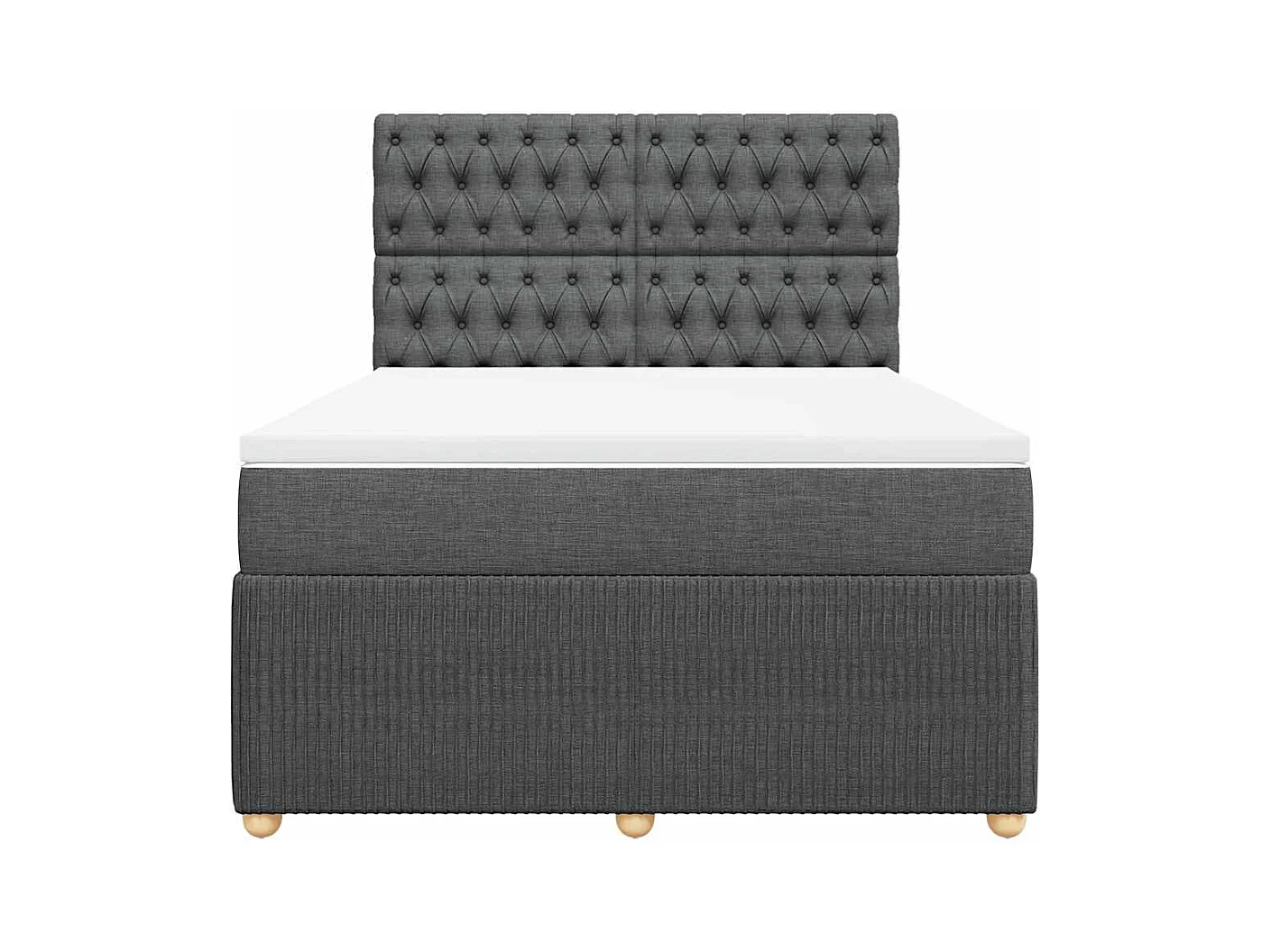 Sommier à lattes de lit avec matelas Gris foncé 140x190cm Tissu