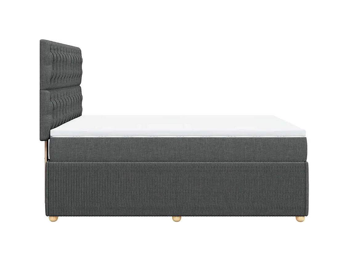 Sommier à lattes de lit avec matelas Gris foncé 140x190cm Tissu