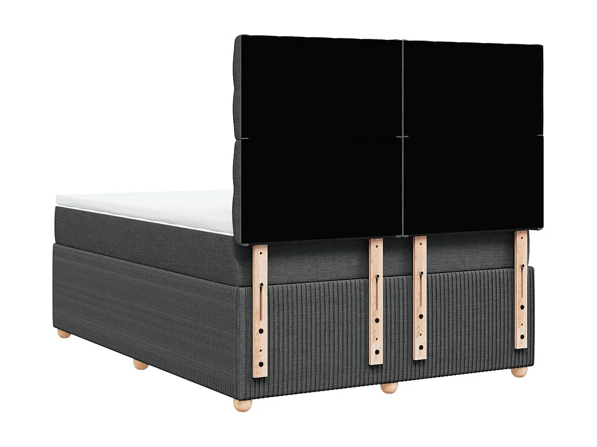 Sommier à lattes de lit avec matelas Gris foncé 140x190cm Tissu