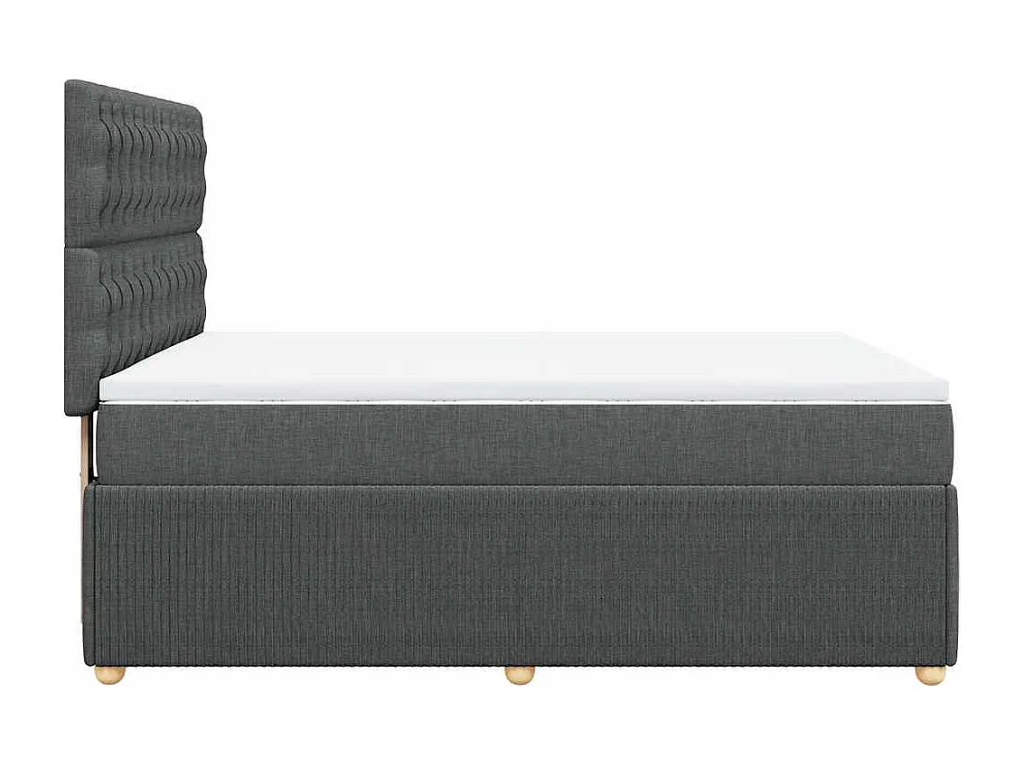 Sommier à lattes de lit avec matelas Gris foncé 140x190cm Tissu