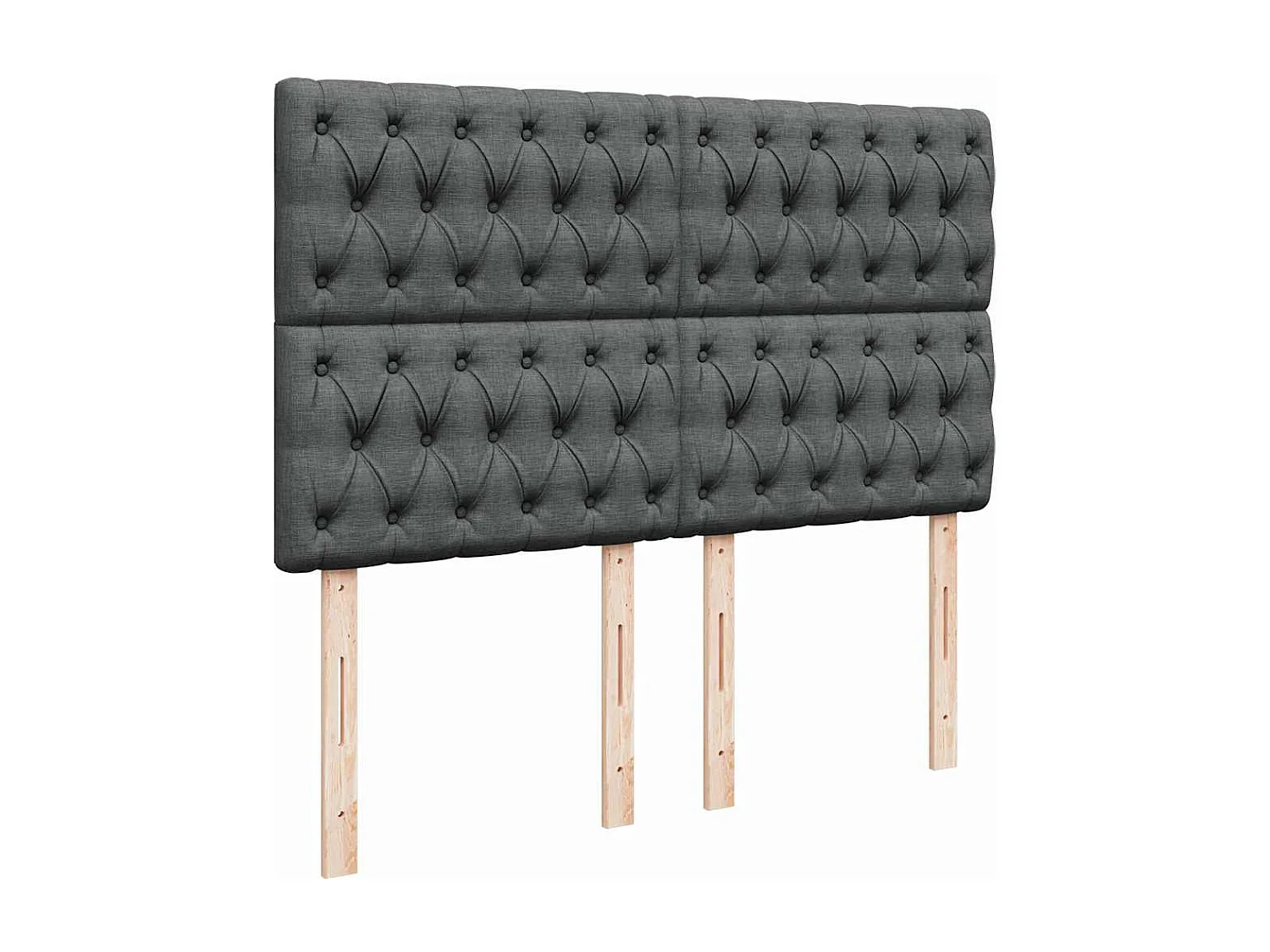 Sommier à lattes de lit avec matelas Gris foncé 140x190cm Tissu