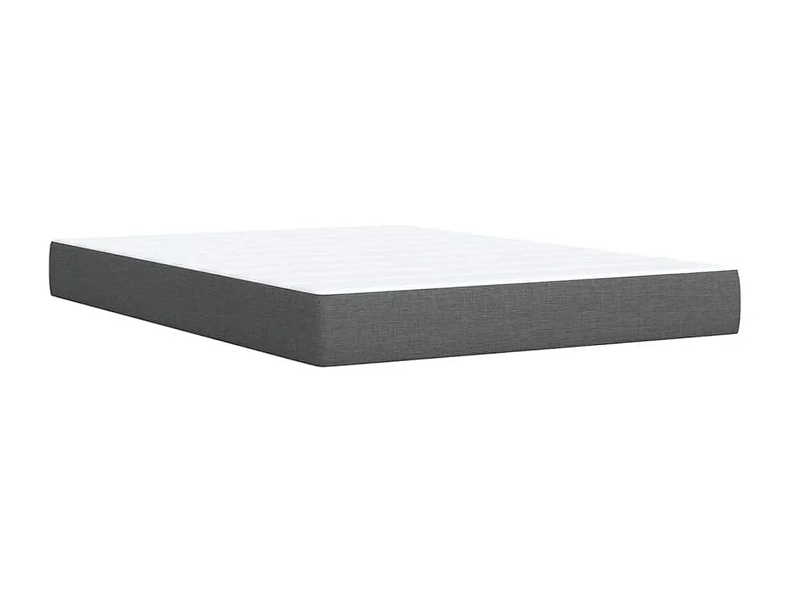 Sommier à lattes de lit avec matelas Gris foncé 140x190cm Tissu