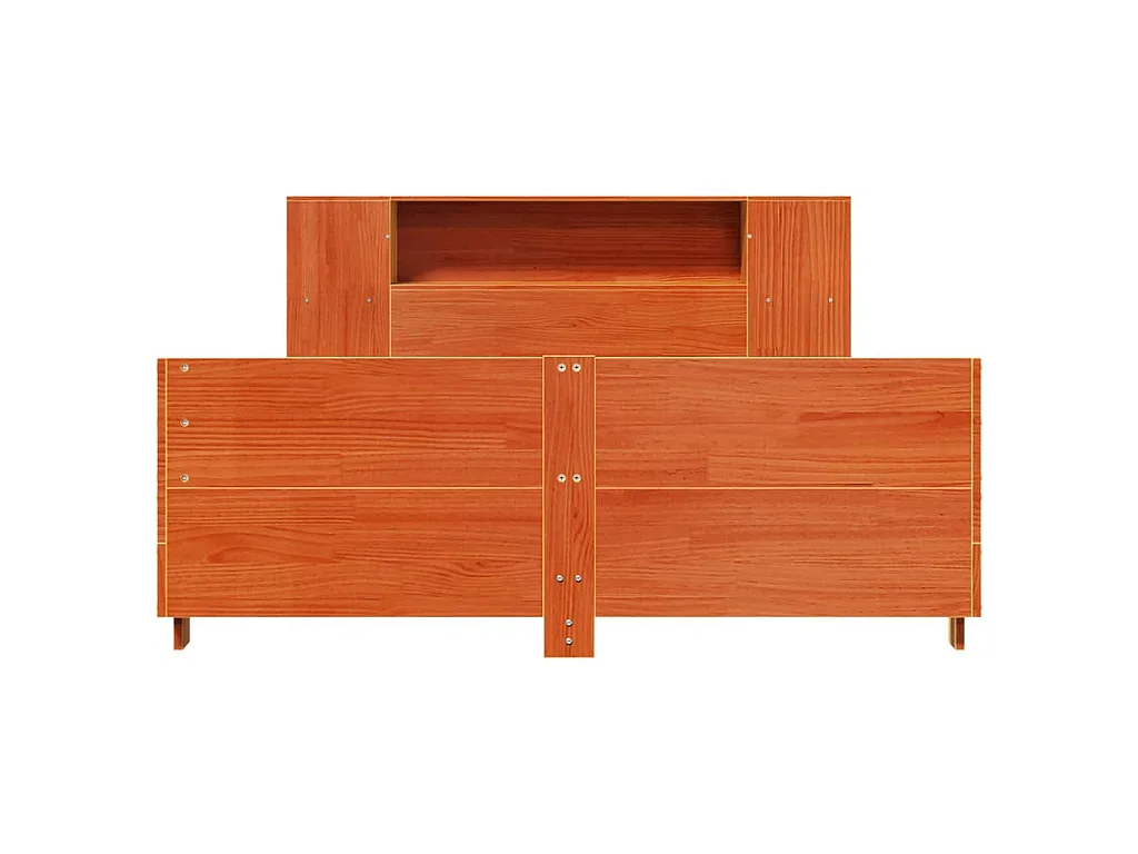 Massivholzbett ohne Matratze Wachsbraun 140x190 cm Kiefernholz