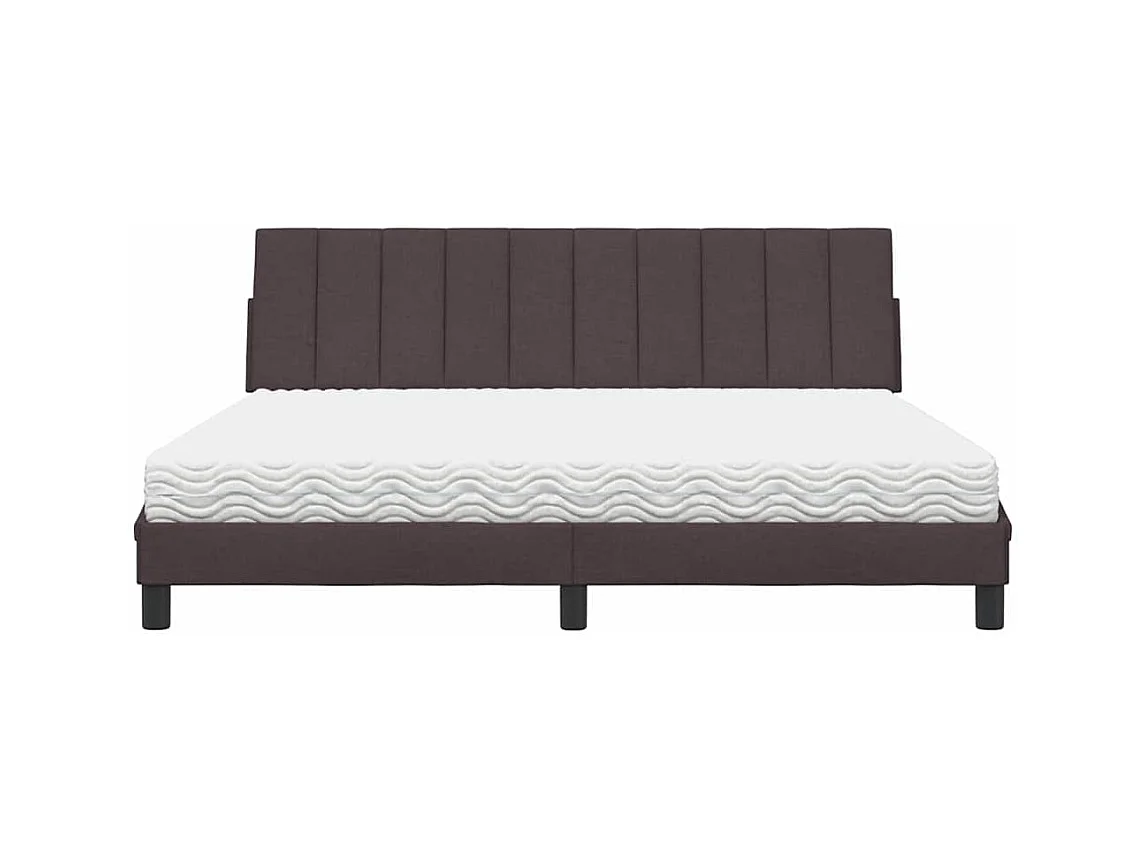 Bed met matras "Hanko" stof donkerbruin 180x200 cm