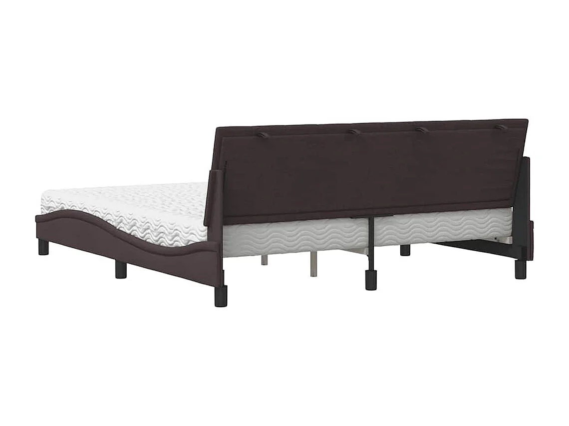Bed met matras "Hanko" stof donkerbruin 180x200 cm