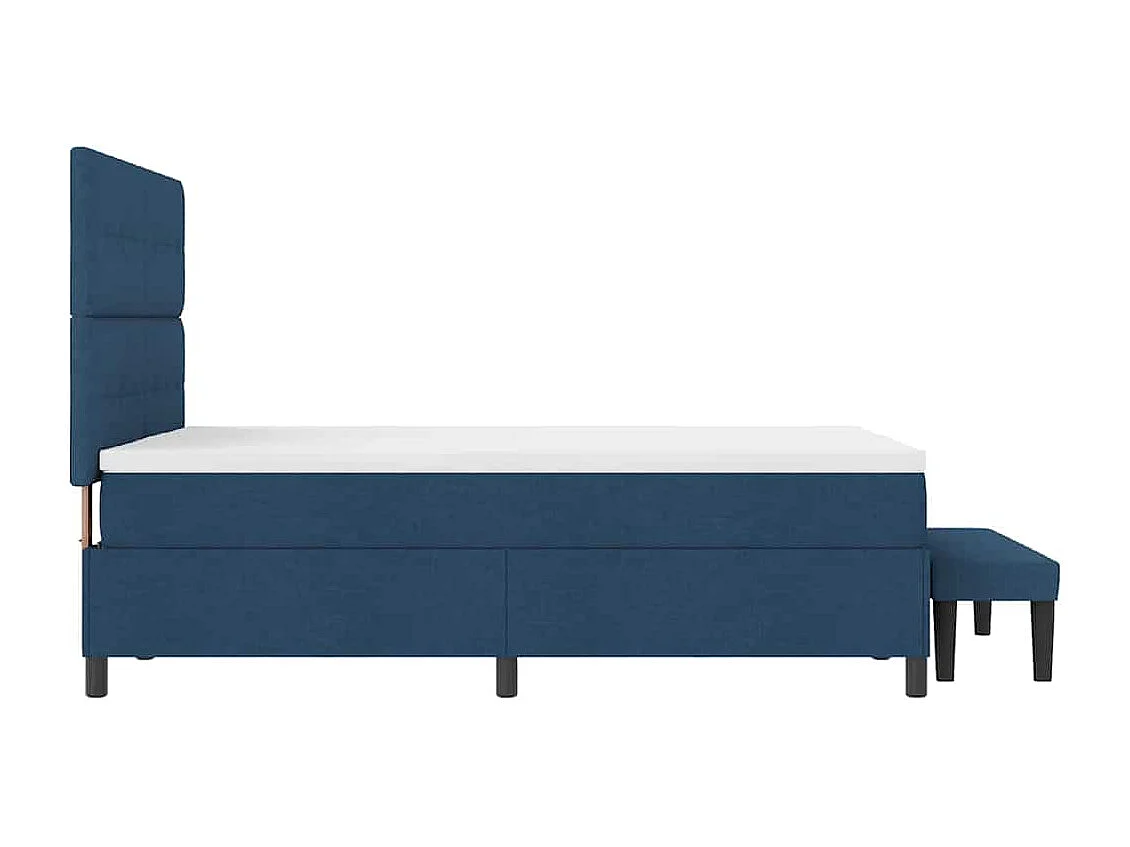 Boxspringbett mit Matratze mit Kopfteil Blau 140 x 200 cm Stoff
